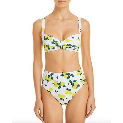 AQUA Swim High Waist Lemon Print Bikini_ AQUA Swim High Waist Lemon Print Bikini