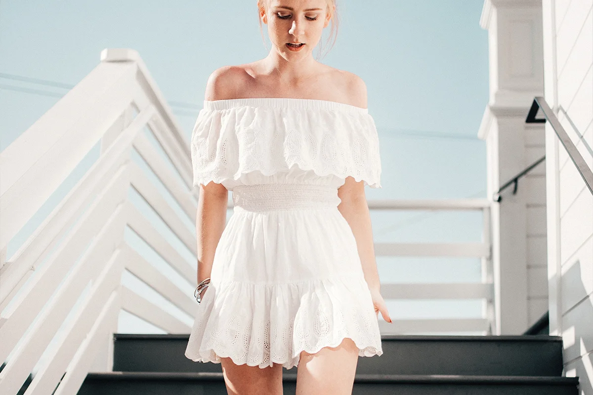 white skirt