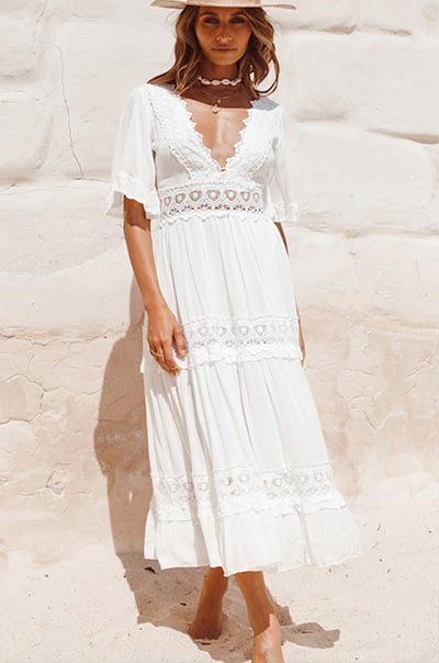 The Perfect White Boho Dress For The Summer - Yoper