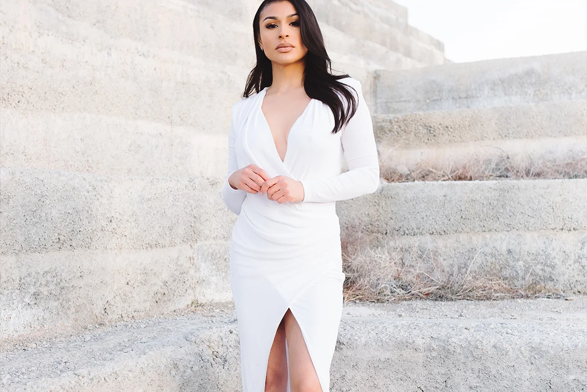 white cocktail dress