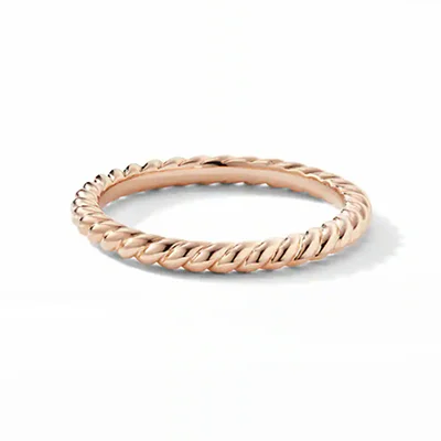 David Yurman DY Unity Cable Wedding Band in 18-Karat Rose Gold David Yurman DY Unity Cable Wedding Band in 18-Karat Rose Gold