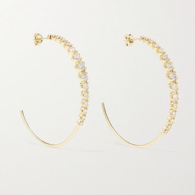 Jennifer Meyer 18-Karat Gold Diamond Hoop Earrings Jennifer Meyer 18-Karat Gold Diamond Hoop Earrings
