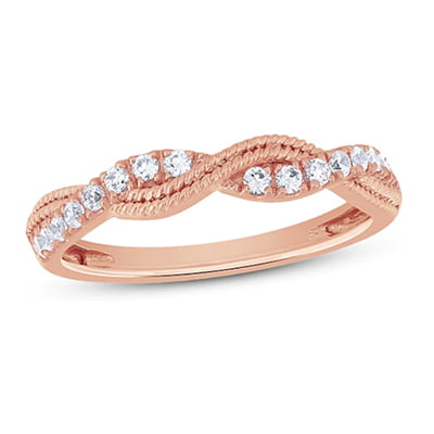 Kay Jewelers Diamond Anniversary Ring Round-Cut 10-Karat Rose Gold