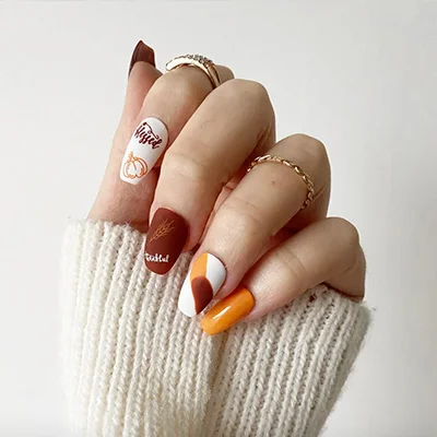 Mismatch Thanksgiving Nails_ Mismatch Thanksgiving Nails