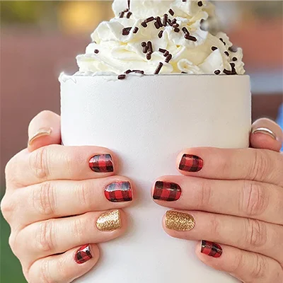 Plaid fall nail Plaid fall nail