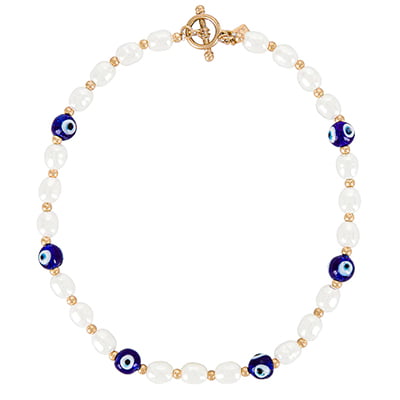 8 Other Reasons Beaded Evil Eye Toggle Necklace