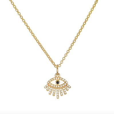 All-Seeing Eye 14kt Solid Gold Diamond Necklace