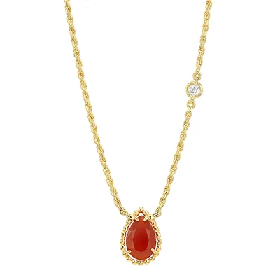 Boucheron Serpent Boheme Yellow Gold, Diamond & Carnelian Pendant Necklace Boucheron Serpent Boheme Yellow Gold, Diamond & Carnelian Pendant Necklace
