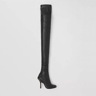 Burberry Faux-Leather Over-the-Knee Sock Boots