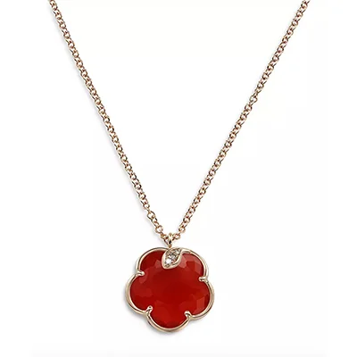Pasquale Bruni Rose Gold Petit Joli Necklace with Carnelian & Diamonds Pasquale Bruni Rose Gold Petit Joli Necklace with Carnelian & Diamonds