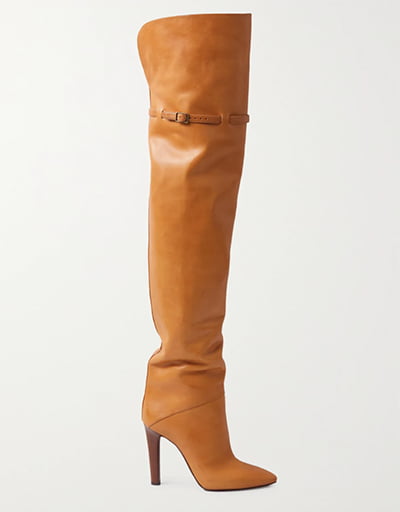Saint Laurent Jane Leather Thigh-High Boots