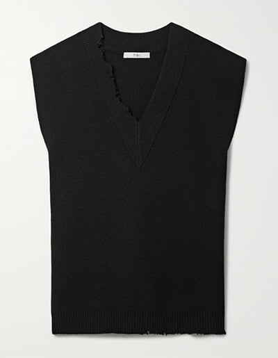 Tibi Oversized Distressed Wool Sweater Vest Tibi Oversized Distressed Wool Sweater Vest