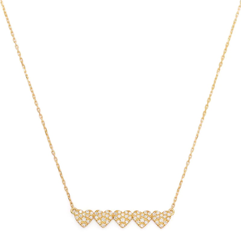 AHKAH Gold Heart Pave Diamond Necklace