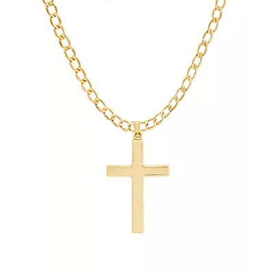 Belk & Co. Men's Cross Pendant Necklace in 10k Yellow Gold