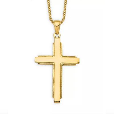SANDRA Design Mens Womens Stainless Steel 1X0.55 Gold Small Simple Plain Cross Pendant 