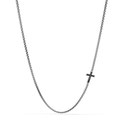 David Yurman Pavé Black Diamond Cross Necklace