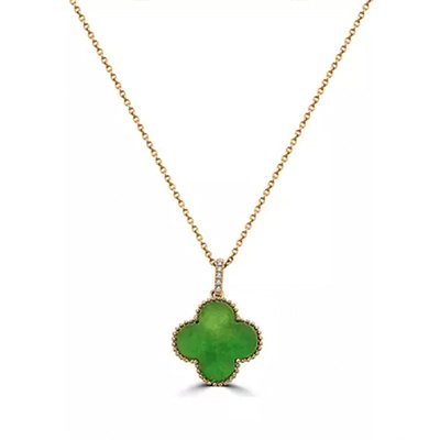 Effy® Diamond and Green Jade Pendant Necklace