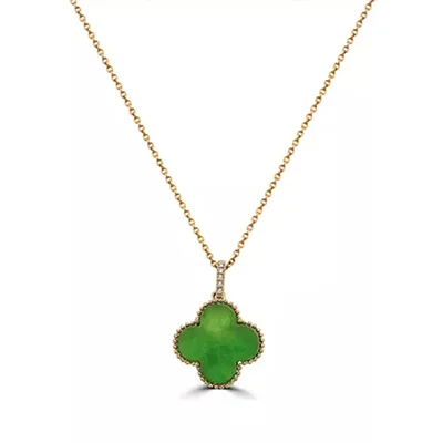 Effy® Diamond and Green Jade Pendant Necklace Effy® Diamond and Green Jade Pendant Necklace