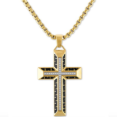 Silver & Diamond Heart & Cross Necklace | The Jewelry Vine