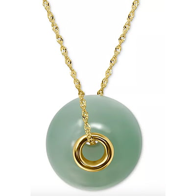 Macy's Jade Bead Pendant Necklace 