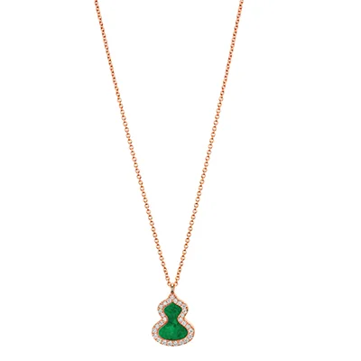 Qeelin Petite Wulu Jade & Diamond Pendant Necklace Qeelin Petite Wulu Jade & Diamond Pendant Necklace