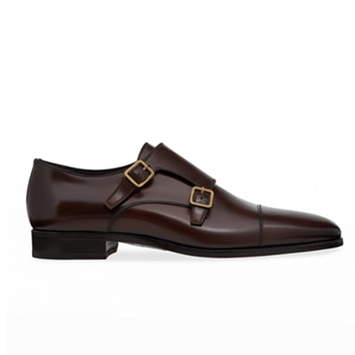 TOM FORD Men's Double-Monk Strap Leather Loafers2