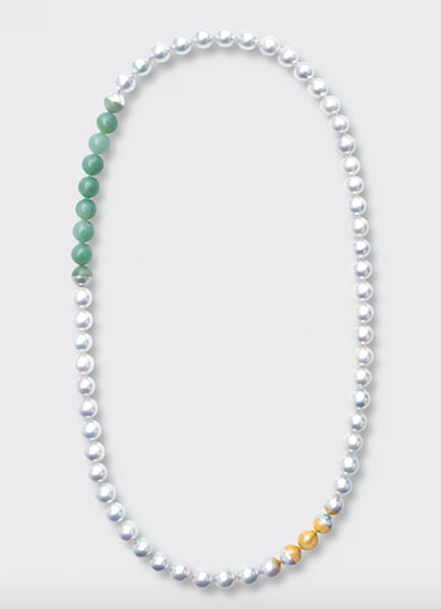 YUTAI Sectional Pearl Necklace with Jade