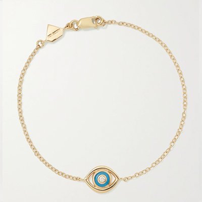 Alison Lou Evil Eye 14K Gold, Enamel & Diamond Bracelet