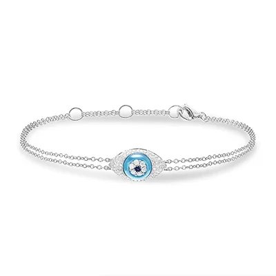 Djula Magic Touch White Gold, Diamond & Turquoise Evil Eye Bracelet Djula Magic Touch White Gold, Diamond & Turquoise Evil Eye Bracelet