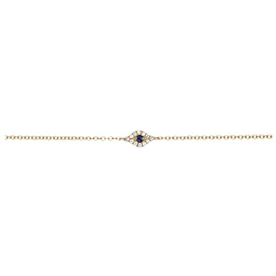 EF Collection Diamond & Sapphire Evil Eye Chain Bracelet