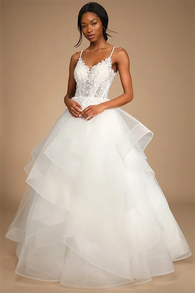 Kept My Promise White Beaded Embroidered Tulle Gown Kept My Promise White Beaded Embroidered Tulle Gown