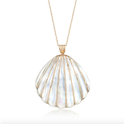 Mother-Of-Pearl Seashell Pendant Necklace