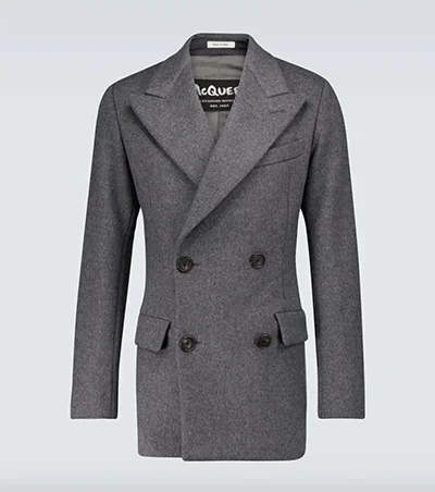 Alexander McQueen Double-Breasted Wool Peacoat Alexander McQueen Double-Breasted Wool Peacoat