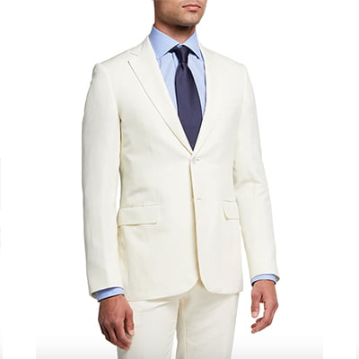 Brioni Men's Creme Wool-Linen Suit