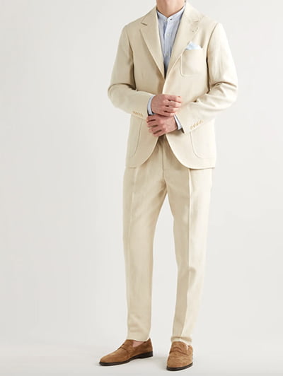 Brunello Cucinelli Unstructured Linen Suit Jacket
