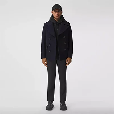 Burberry Wool Blend Pea Coat Burberry Wool Blend Pea Coat