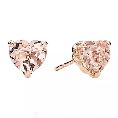 David Yurman Chatelaine Heart Stud Earrings in Rose Gold with Morganite
