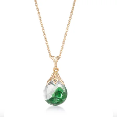 Floating Emerald Pendant Necklace Floating Emerald Pendant Necklace