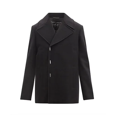 Givenchy Logo-Hardware Padded Wool-Delaine Peacoat Givenchy Logo-Hardware Padded Wool-Delaine Peacoat