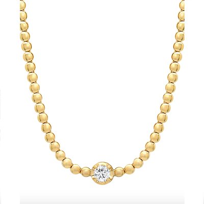 Jennifer Meyer Yellow Gold Illusion-Set Diamond Mini Bezel Tennis Necklace