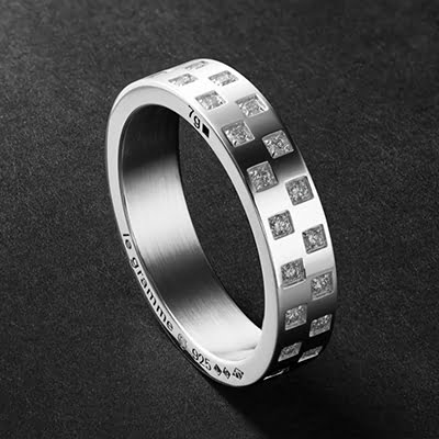 Le Gramme 7G Sterling Silver Diamond Wedding Ring