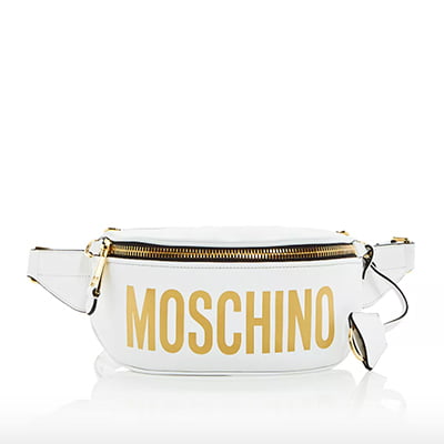 Moschino Logo Leather Belt Bag
