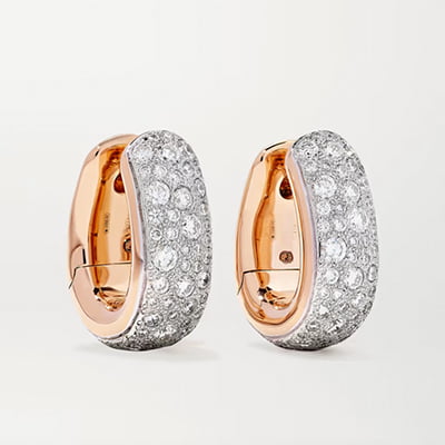 Pomellato Iconica Rose Gold & Diamond Hoop Earrings