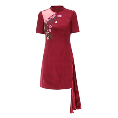 Qipao Short Dress Red By Skylence