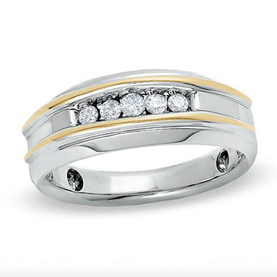 Vera Wang Love Collection Diamond Solitaire Wedding Band in 14K White Gold