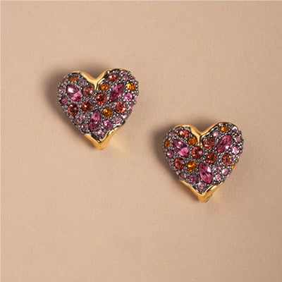Alexis Bittar Solanales Crystal Heart Stud Earrings