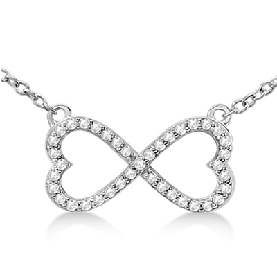Allurez Infinity & Heart Lariat Necklace