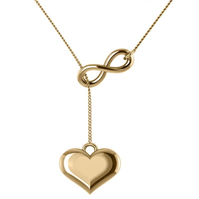 Allurez Infinity & Heart Lariat Necklace_