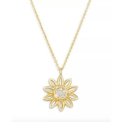 Bloomingdale's Diamond Sunflower Pendant Necklace