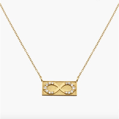 Elizabeth Moore Infinity Diamond Bar Necklace